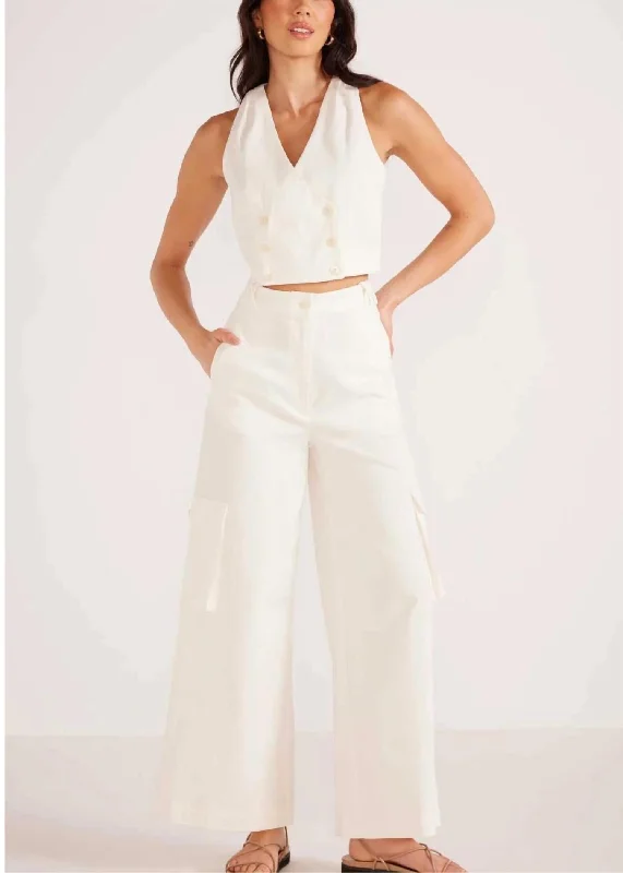 Crazy Deals Lottie Cargo Pants In White