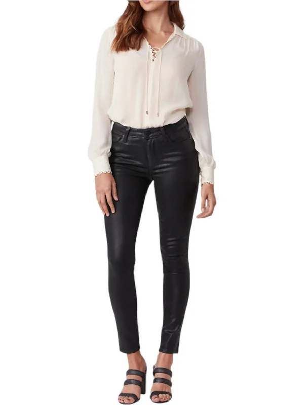 Deal Alert Luxe Coated Hoxton Jeans In Black Fog