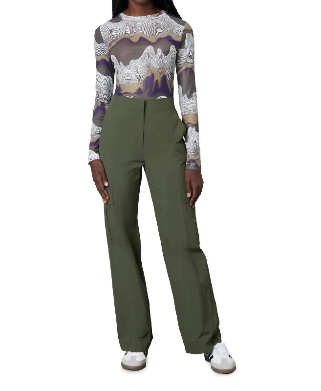 Deal Dash Nylon Cargo Pants In Olive