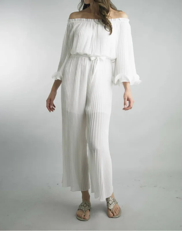 Early Access Off Shoulder Jumpsuit In White