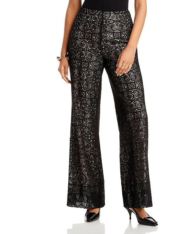 Lowest Price Piper Womens Lace Sequined Wide Leg Pants