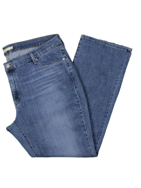 Blowout Sale Plus Womens Light Wash Low Rise Bootcut Jeans
