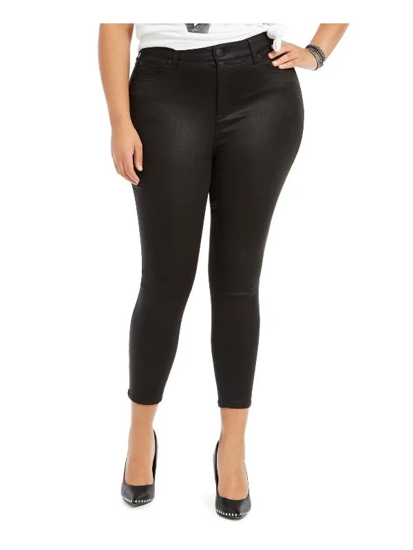 Daily Specials Plus Womens Party Textured Ankle Jeans