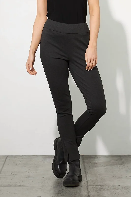 Shop and Save Ponte Knit Skinny Pants In Charcoal Grey