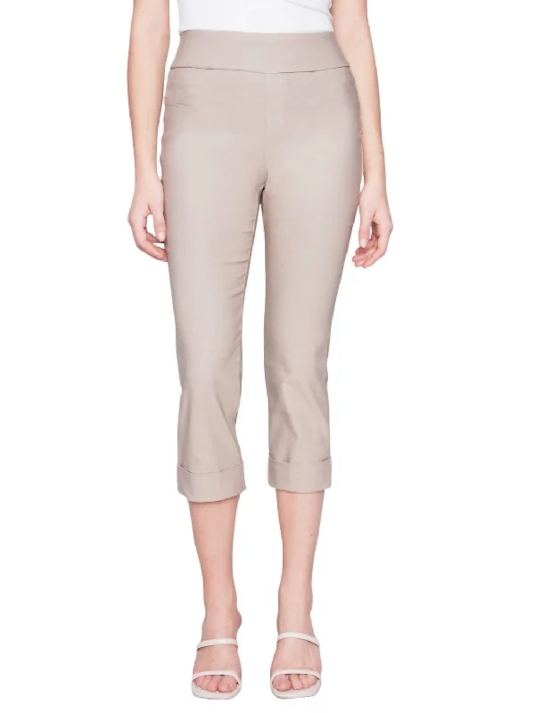 Markdowns Pull-On Capri Pants In Greige