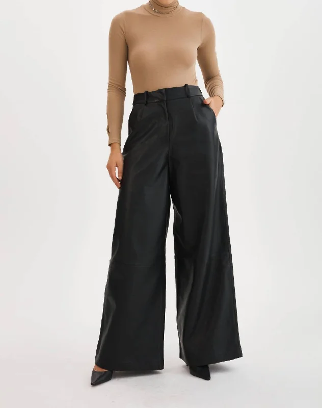 Mega Deal Rossa Leather Trouser In Black