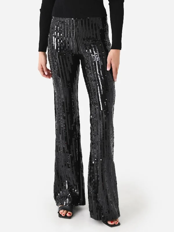 Super Sale Sequin Flare Pant In Black