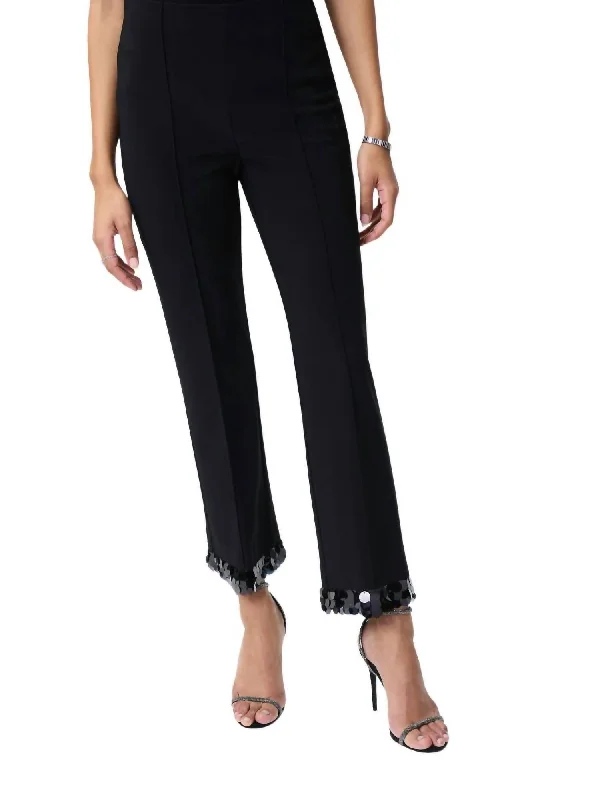 Super Sale Sequin Trim Pants In Black