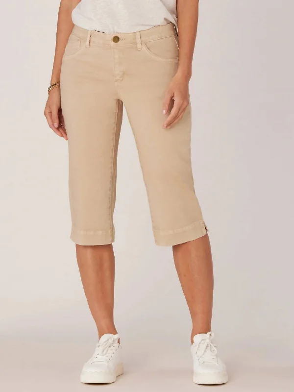 Weekend Flash Sale Skimmer Capri Pants In Tan