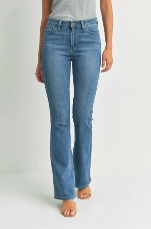Year-End Clearance Skinny Flare Jeans In Medium Denim