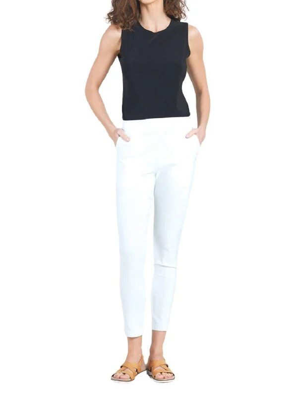 Special Savings Techno Skinny Ankle Pull-On Pocket Pant In White