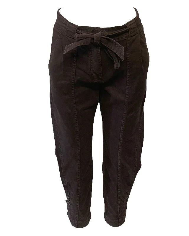 Time-Limited Offer Ulla Johnson Carmen Cropped Trousers in Brown Denim