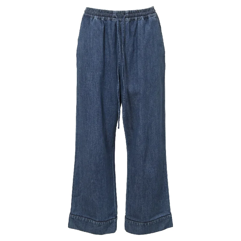 Take Advantage Valentino Drawstring Jeans in Blue Denim