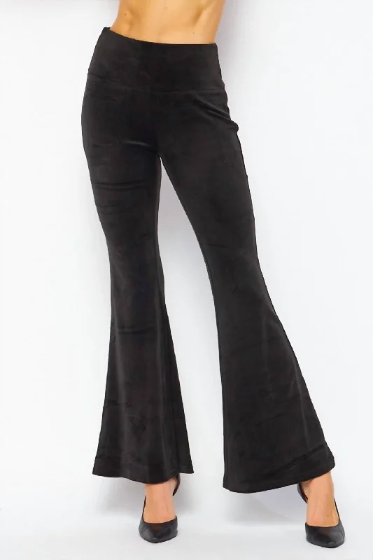 Low Prices Velvet Flare Yoga Pants In Black