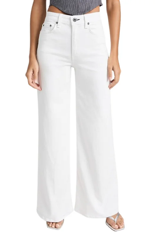 Bargain Blast Wide Leg Denim Pant In Ivory