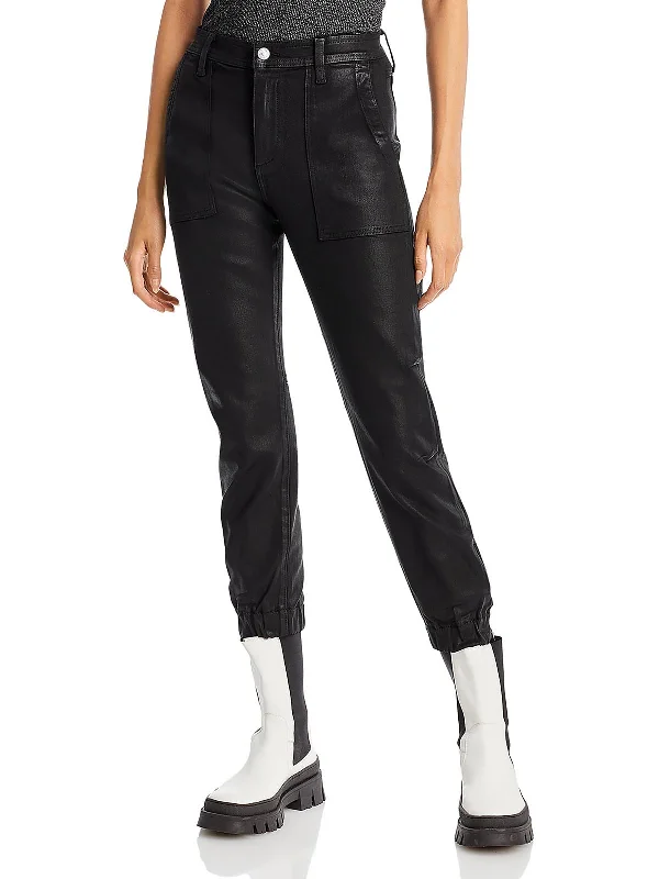Mega Sale Womens Coated Boyfriend Jogger Jeans