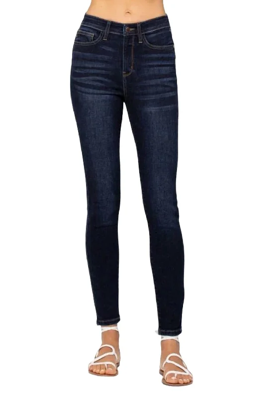 Special Promotion Women's High Waist Handsand Skinny Jeans In Blue