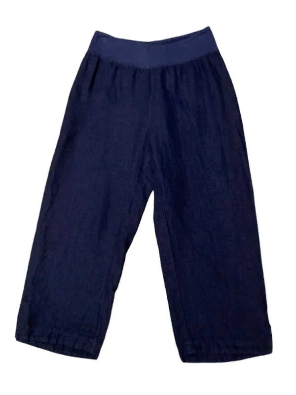 Buy Now Women's Linen Capri Easy Pants In Nightsky