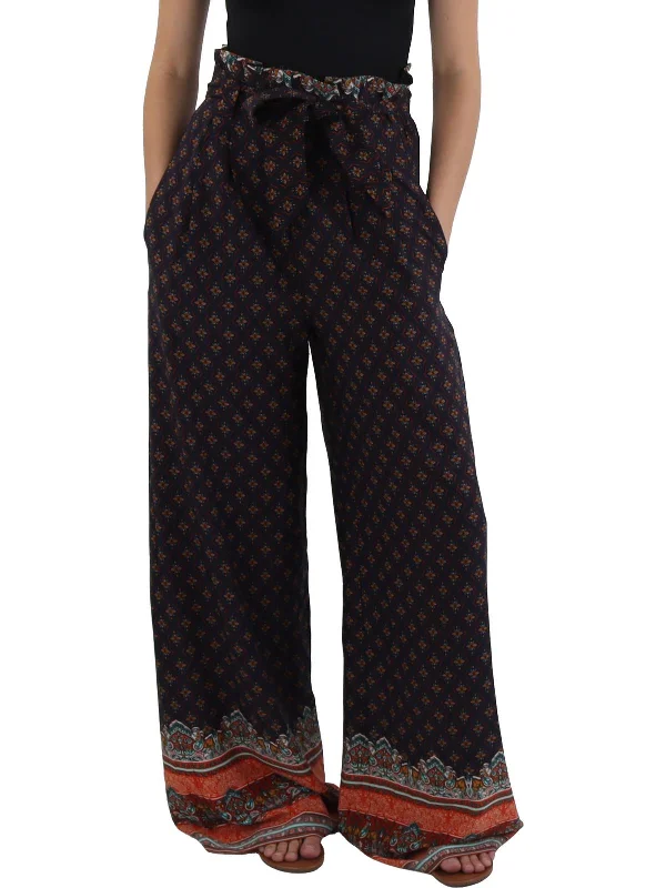Fantastic Deals Womens Printed Paperbag High-Waisted Pants