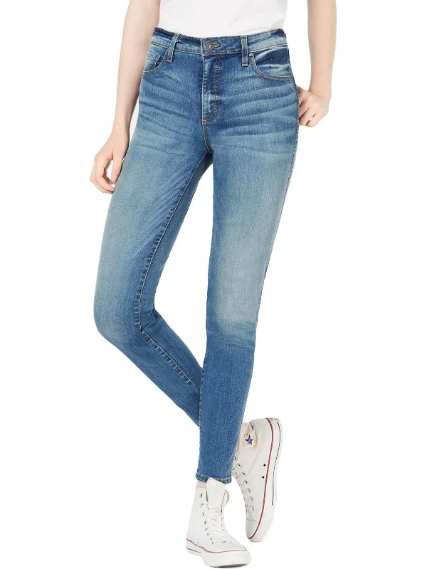 Final Sale Womens Solid High Rise Skinny Jeans
