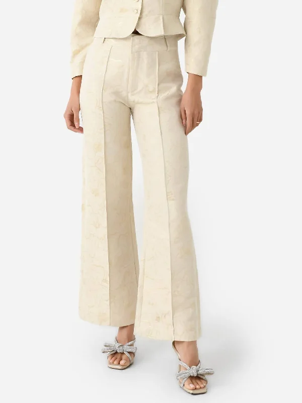 Bonus Savings Yoshitomo Smart Jacquard Pant In Ecru/gold