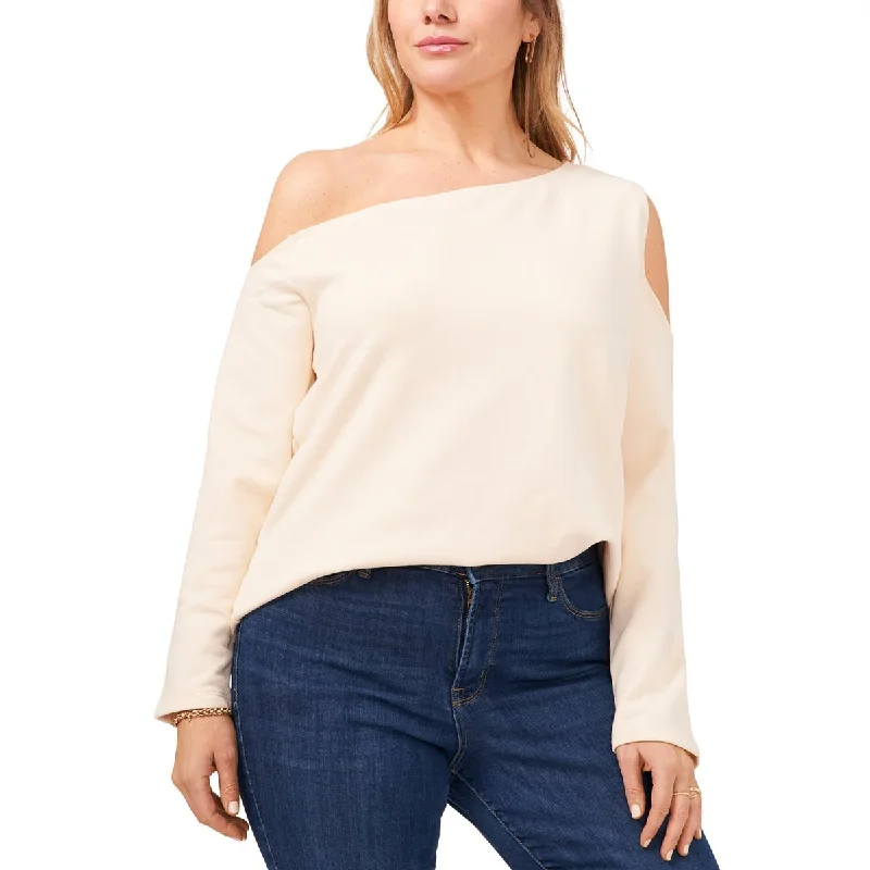 Shop and Save 1.State Womens Plus Asymmetric Cotton Cold Shoulder