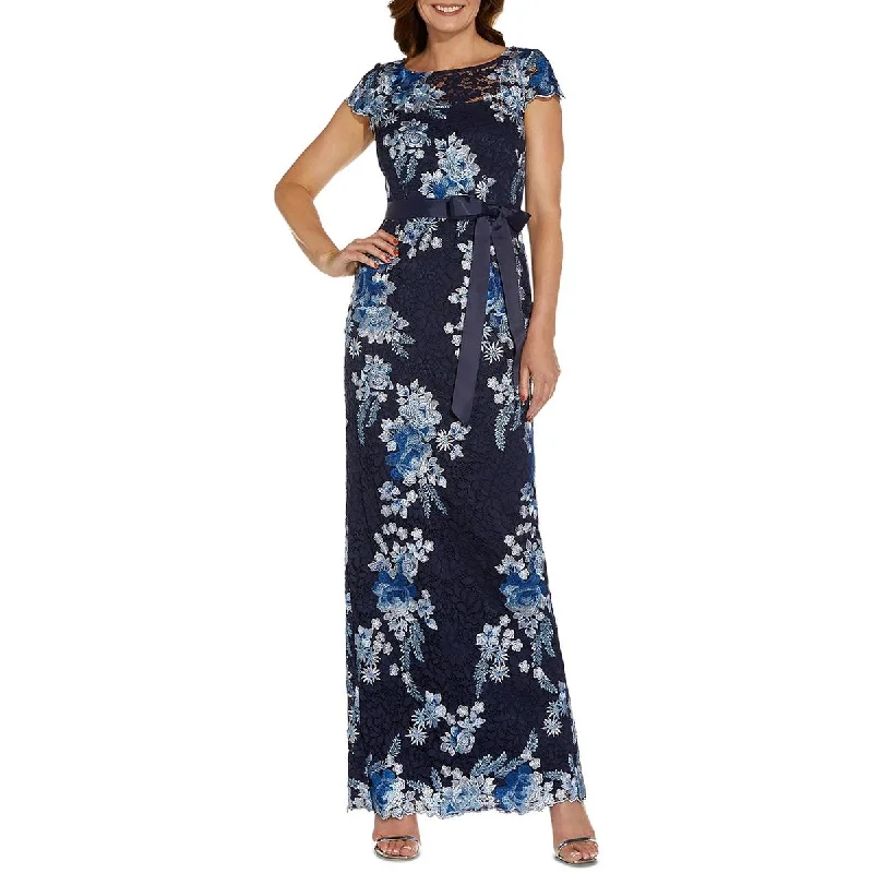 Don't Miss Adrianna Papell Womens Embroidered Lace Evening Dress