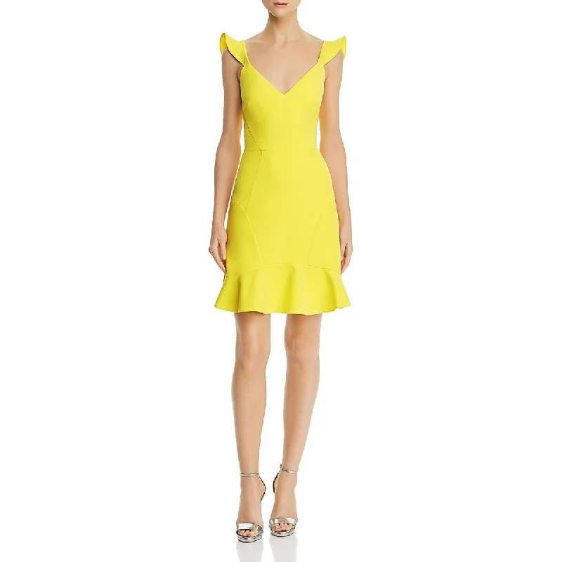 Markdowns Aidan by Aidan Mattox Womens Ruffled Mini Cocktail And Party Dress