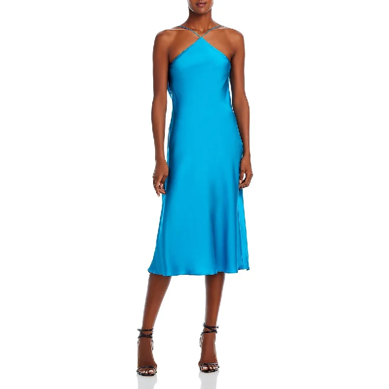 Fantastic Deals Amanda Uprichard Womens Halter Top 100% Silk Slip Dress
