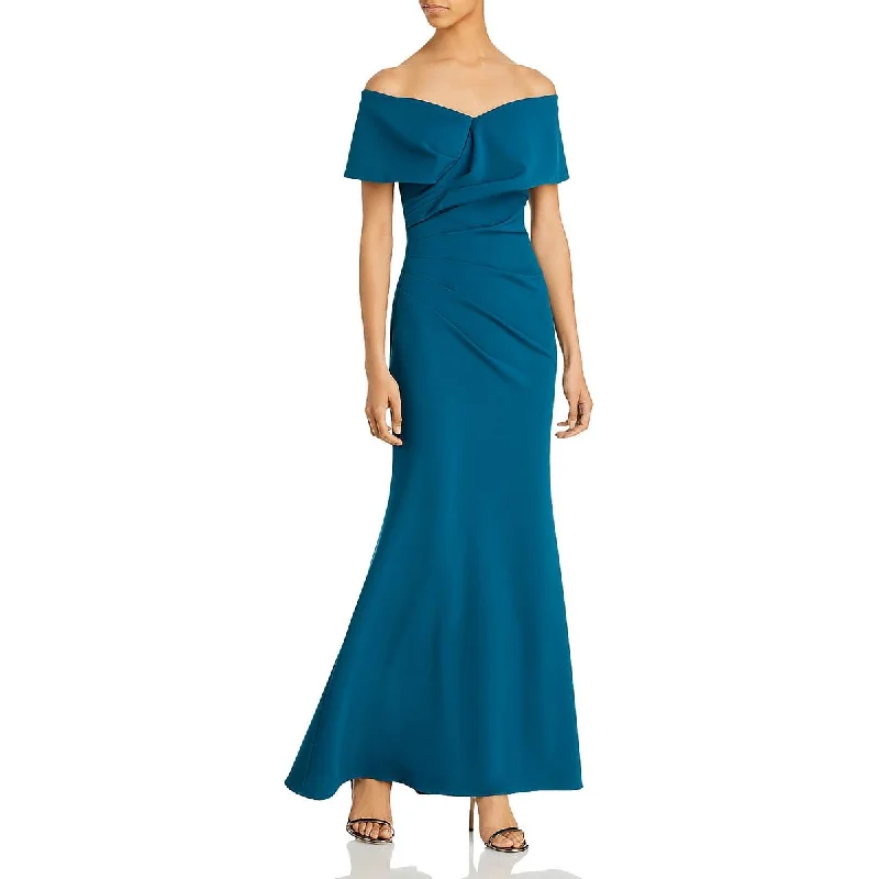 New Deals Aqua Womens Crepe Off-The-Shoulder Evening Dress