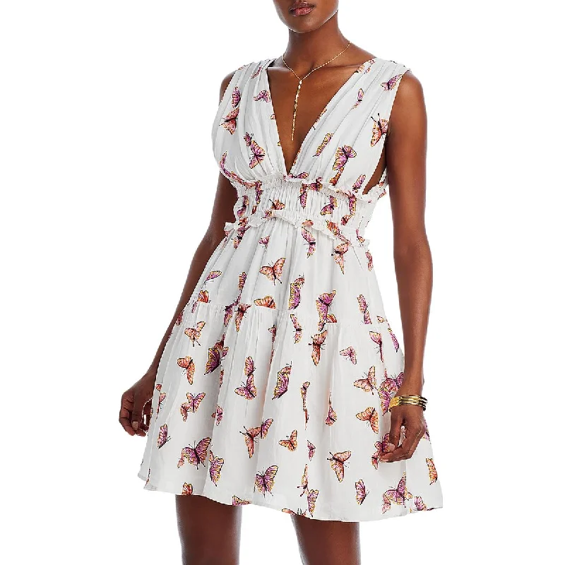Factory Direct Sale Banjanan Womens Victoria Printed Linen Mini Dress
