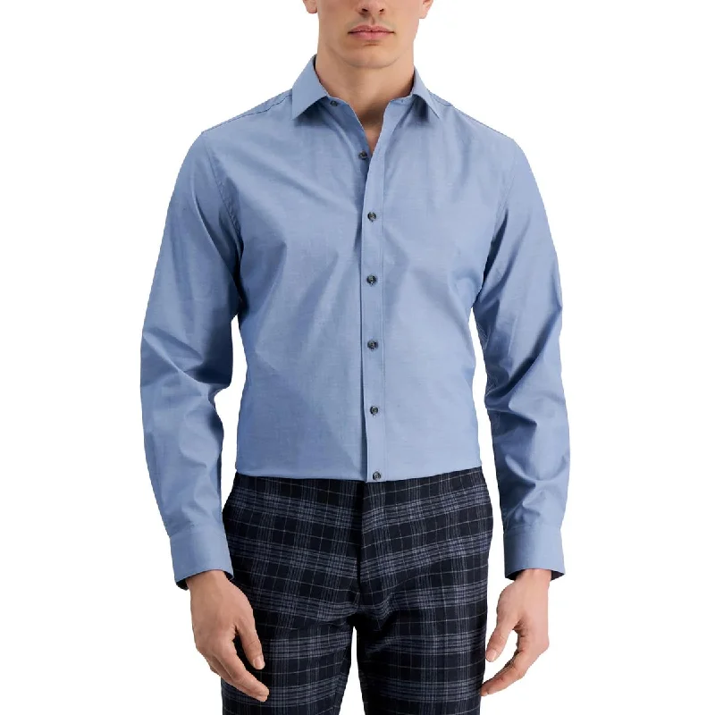 Bargain Prices Bar III Mens   Knit Cotton Button-Down Shirt