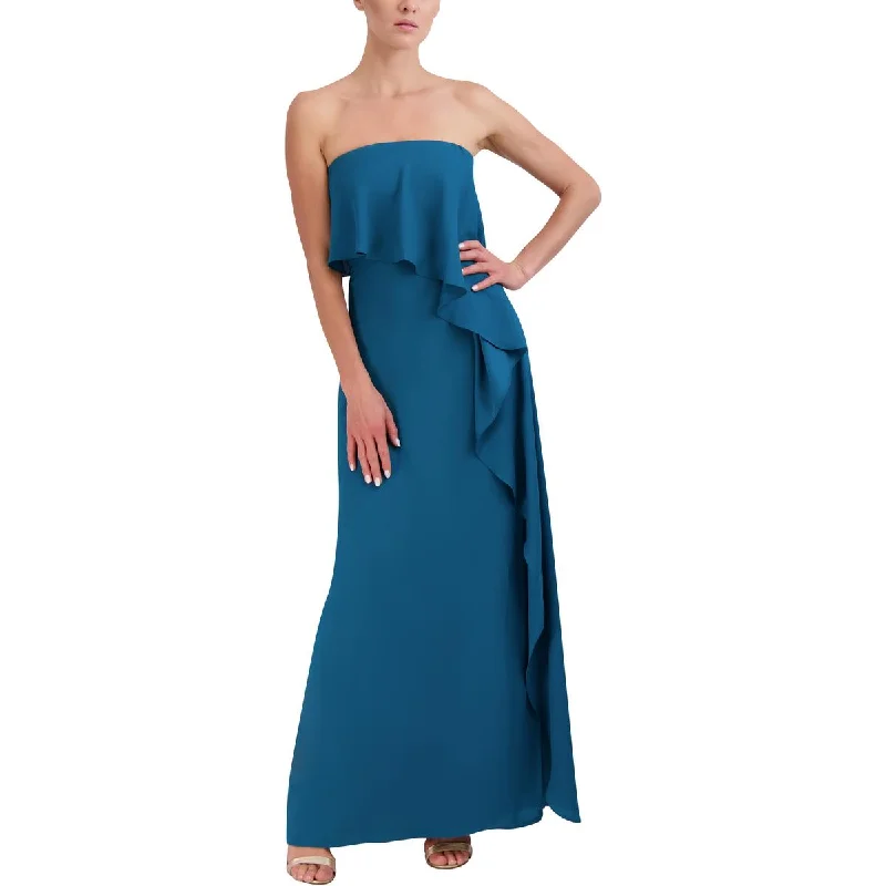Super Deal BCBGMAXAZRIA Womens Strapless Cascade Ruffle Evening Dress