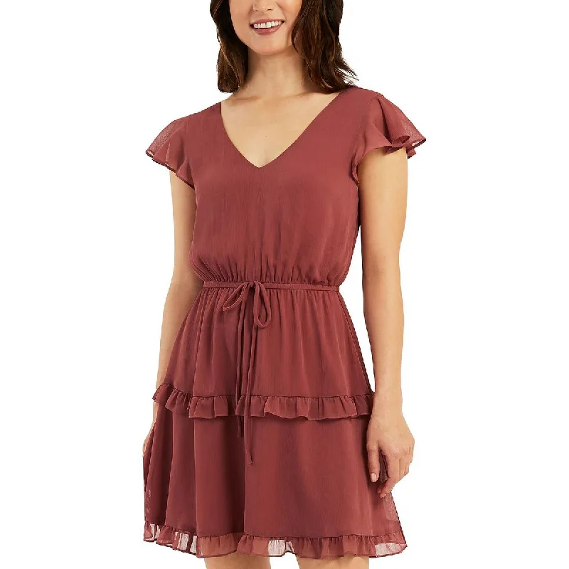 Final Clearance BCX Womens Juniors Ruffled Mini Dress