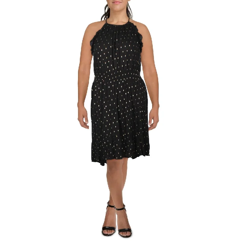 Special Offer Belldini Womens Plus Metallic Hi-Low Midi Dress
