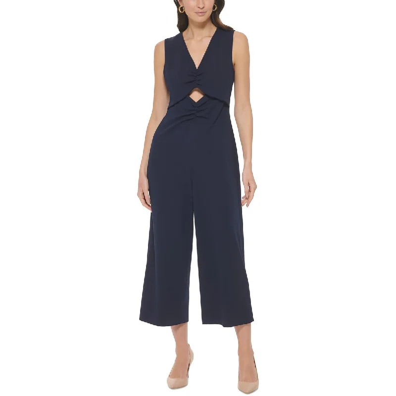 Extra Discounts Calvin Klein Womens Juniors Ruched V Neck Jumpsuit