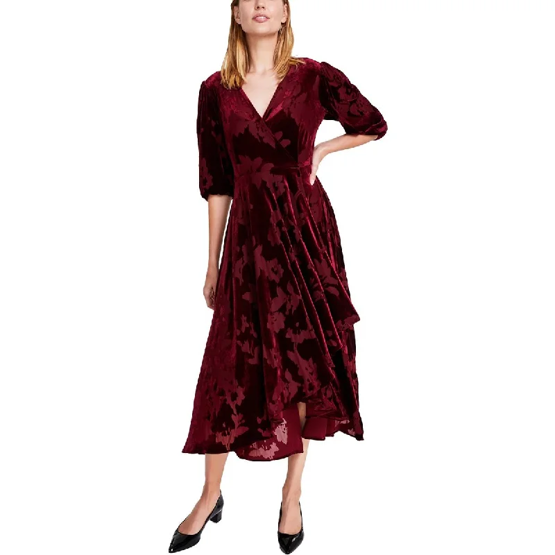 Discount Days Calvin Klein Womens Velvet Wrap Dress