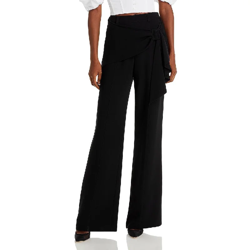Steals and Deals Cinq a Sept Womens Kent Wide Leg Belted Overlay Dress Pants