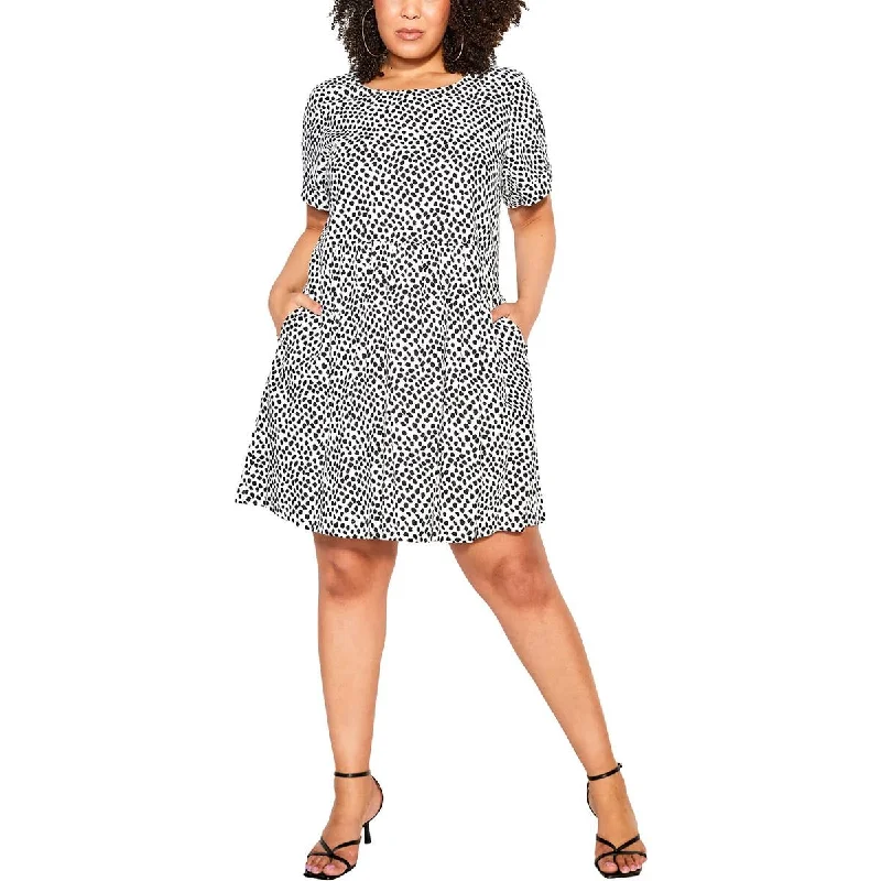 Best Bargains City Chic Womens Billie Spot Linen Midi Dress