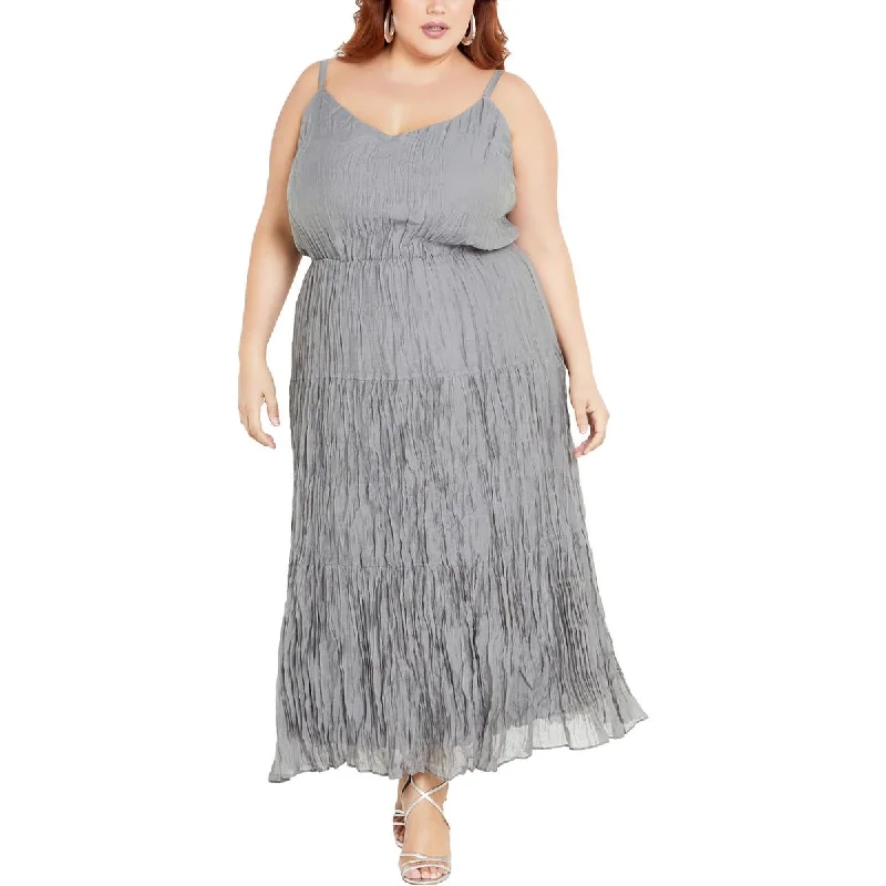Massive Deals City Chic Womens Plus Long Pleated Maxi Dress