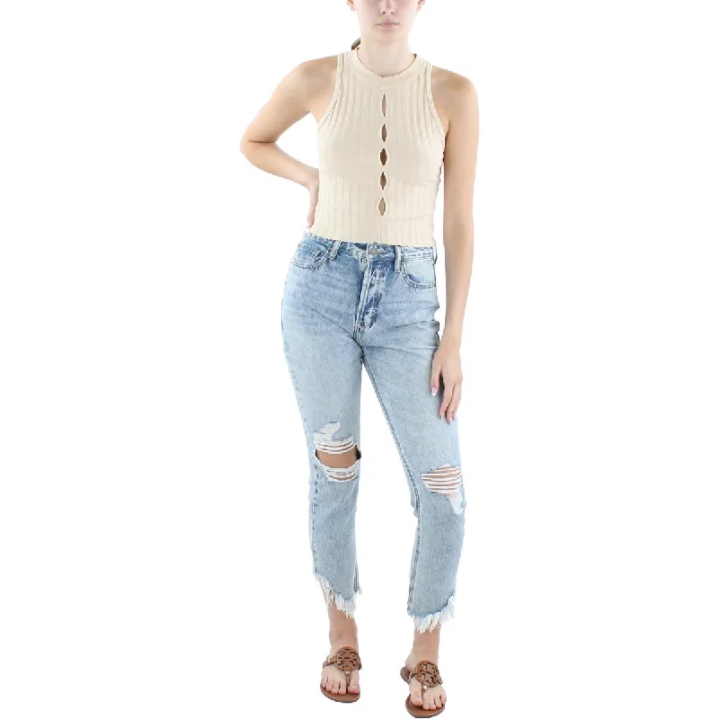 Markdowns Cotton Citizen Womens Cut-Out Mock Neck Tank Top Sweater