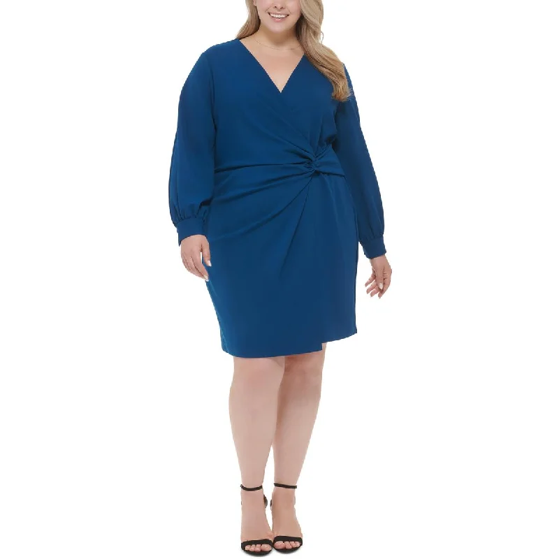 Limited Time Discount DKNY Womens Plus Side Twist Knee Midi Dress