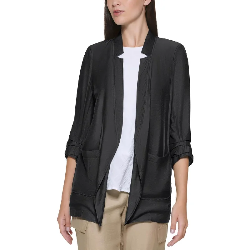 Extra Savings DKNY Womens Ruched Suit Separate Open-Front Blazer