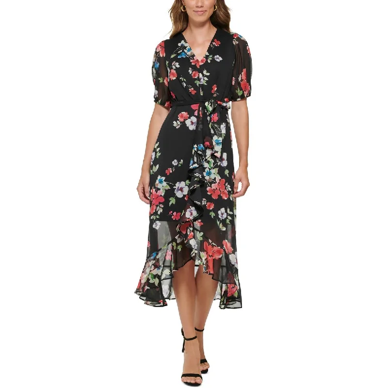 Sneak Peek Sale DKNY Womens Floral Print Midi Dress
