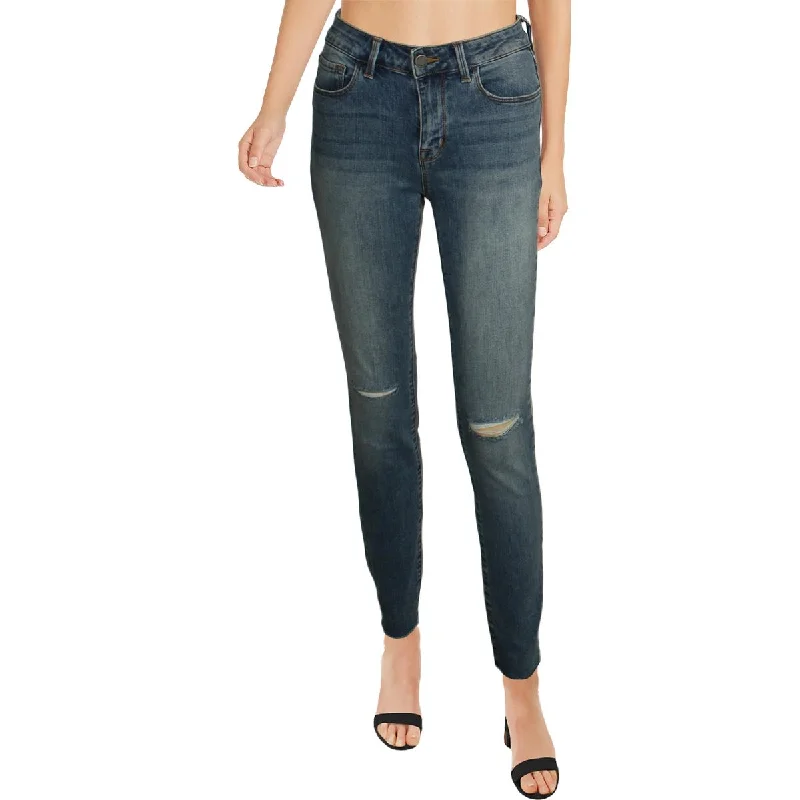 Super Deal DSTLD Womens Distressed High Rise Skinny Jeans