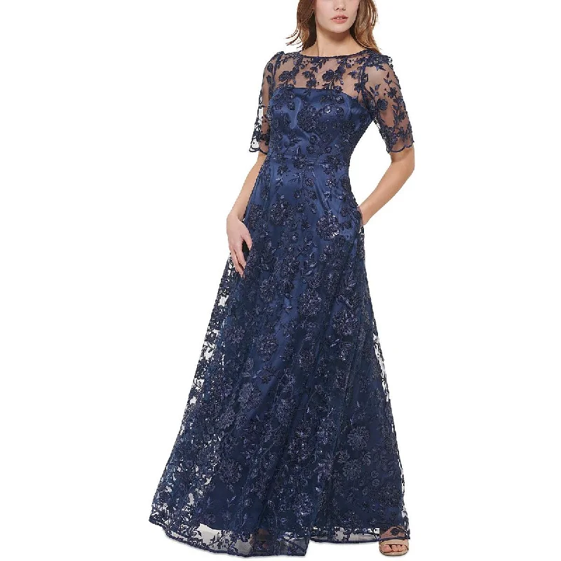 One-DAY Sale Eliza J Womens Lace Embroidered Evening Dress