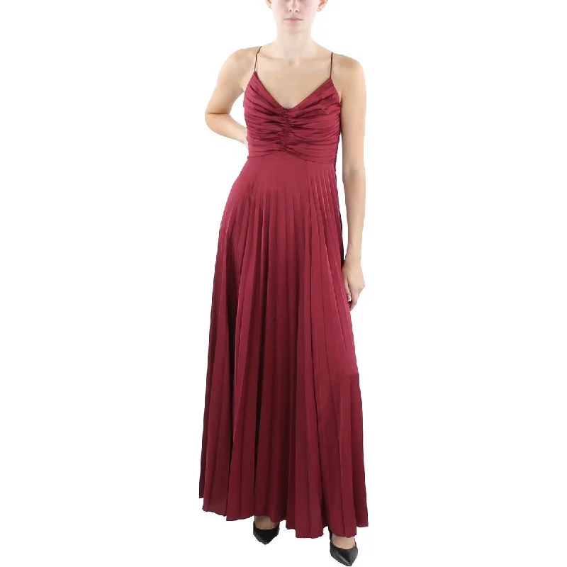 Holiday Sale Emerald Sundae Womens Juniors Satin Pleated Evening Dress