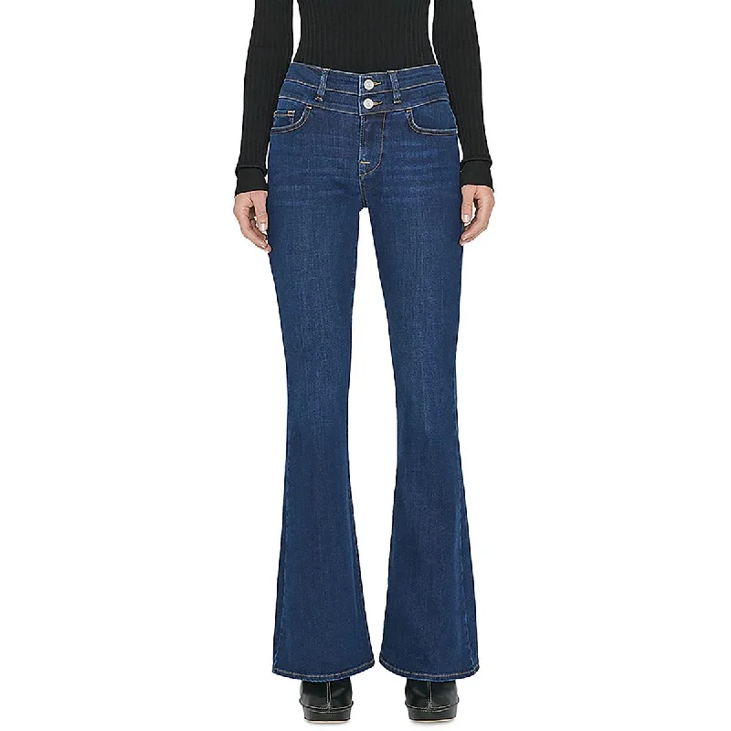 Discount Extravaganza FRAME Womens High Rise Solid Flared Jeans