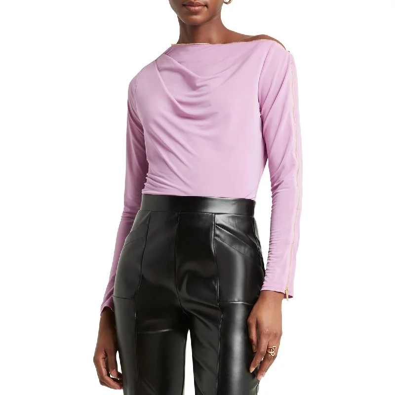 Buy More, Save More H Halston Womens Zipper Boat Neck Blouse