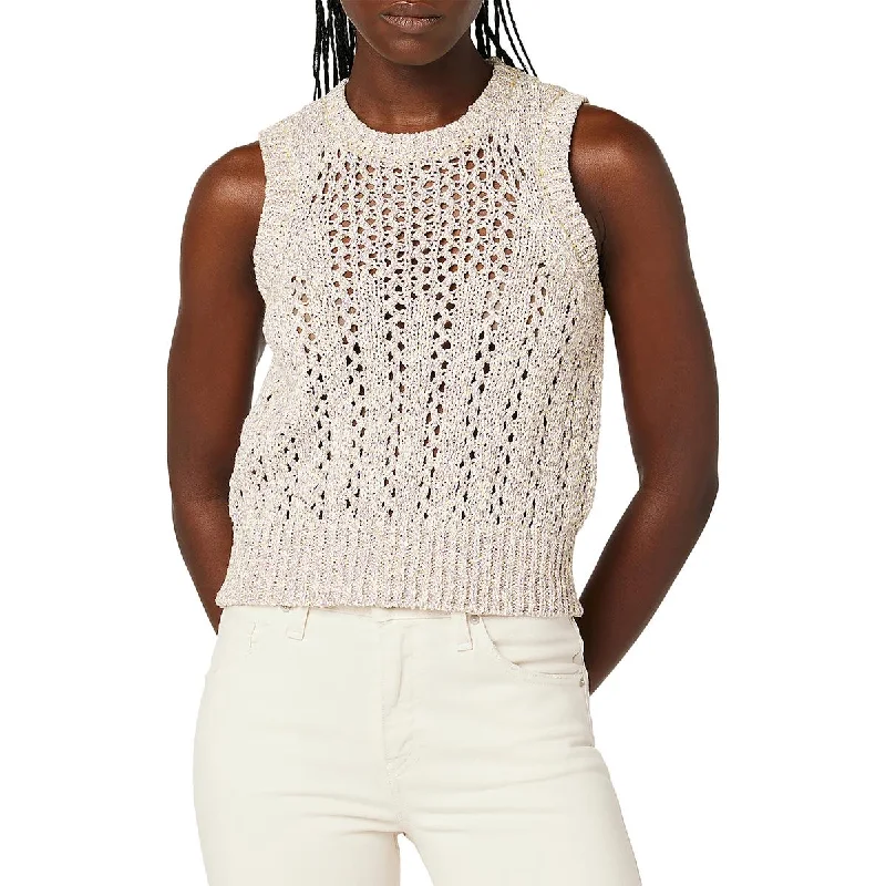 Value Deals Hudson Womens Crochet Crewneck Tank Top Sweater